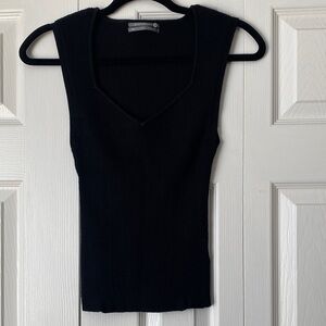 Anthropologie Black Knit Tank Top Size XS